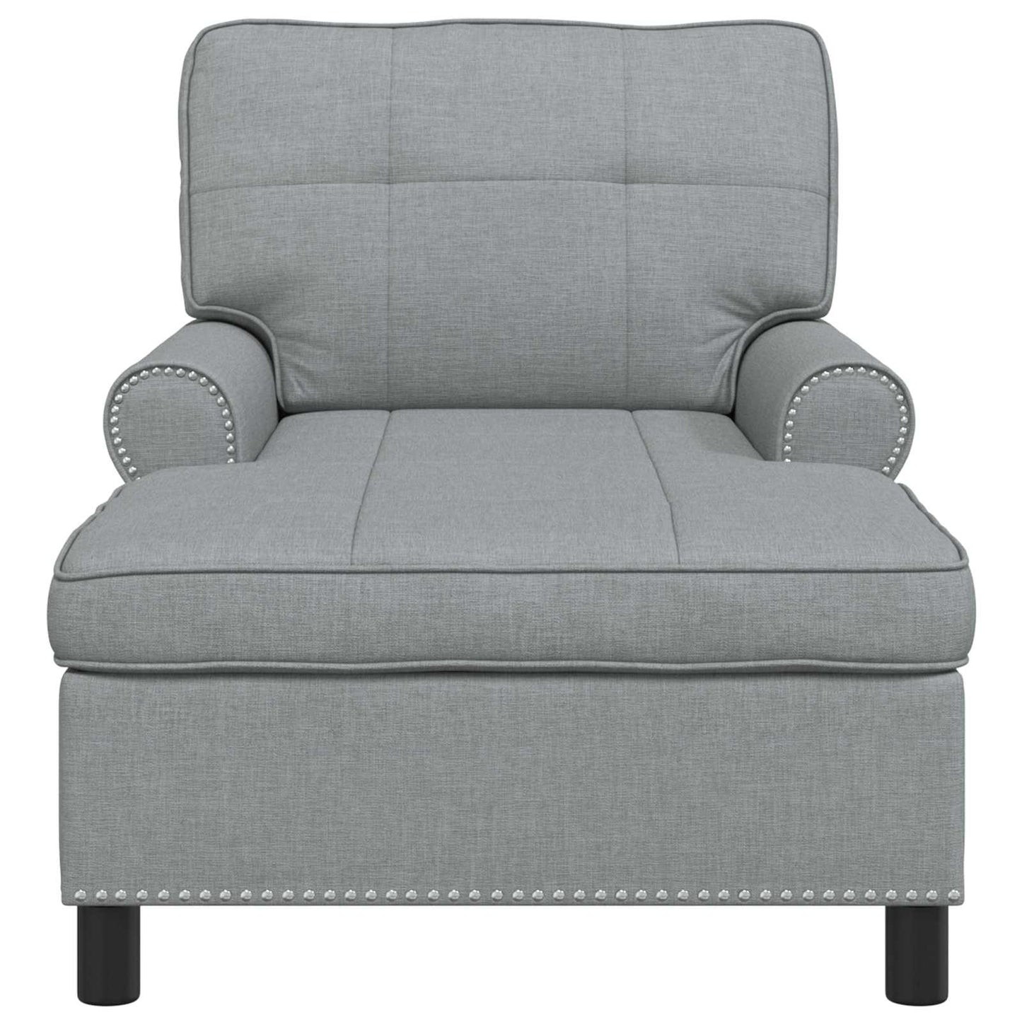 Chaise Lounge met kussen Lichtgrijs 91 x 157 x 91 cm Stof