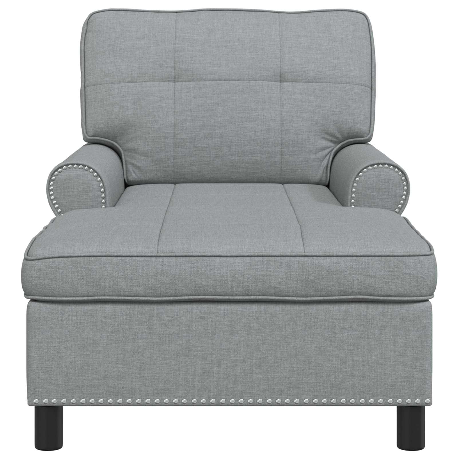 Chaise Lounge met kussen Lichtgrijs 91 x 157 x 91 cm Stof