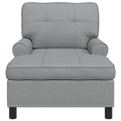 Chaise Lounge met kussen Lichtgrijs 91 x 157 x 91 cm Stof