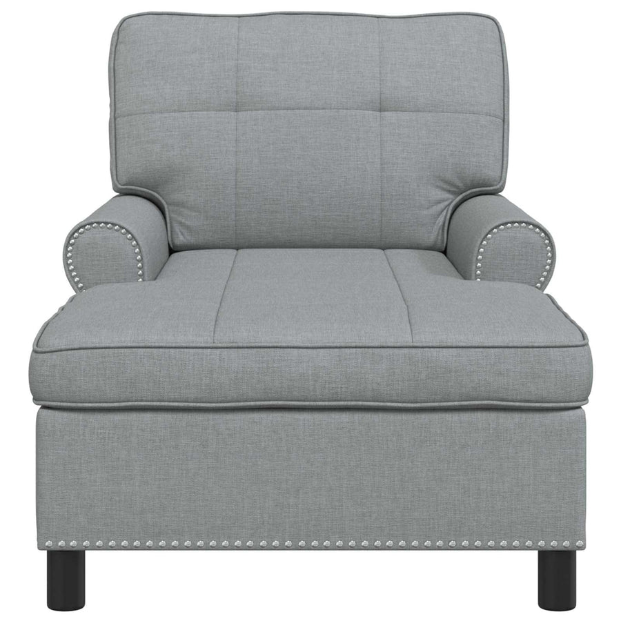 Chaise Lounge met kussen Lichtgrijs 91 x 157 x 91 cm Stof