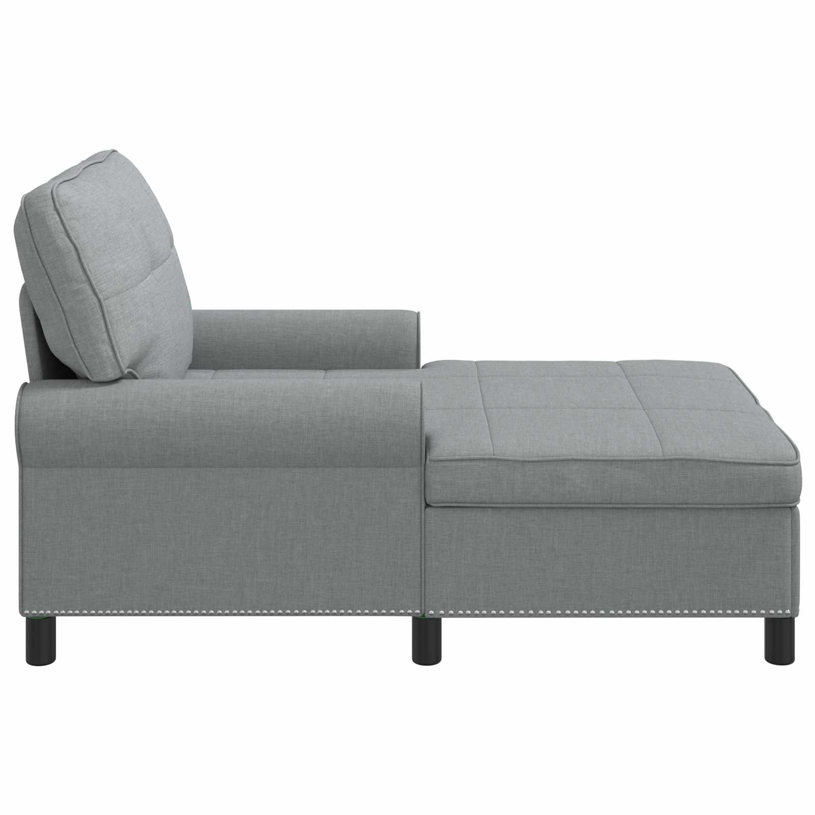 Chaise Lounge met kussen Lichtgrijs 91 x 157 x 91 cm Stof