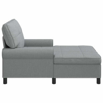Chaise Lounge met kussen Lichtgrijs 91 x 157 x 91 cm Stof