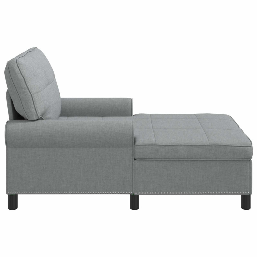 Chaise Lounge met kussen Lichtgrijs 91 x 157 x 91 cm Stof