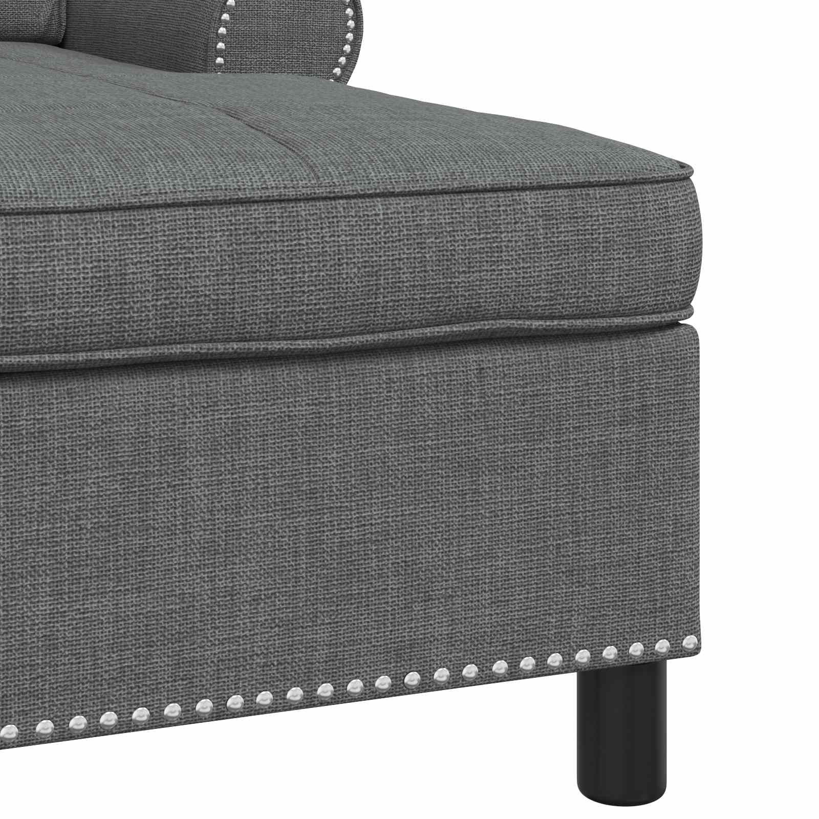 Chaise Lounge met kussen Donkergrijs 91 x 157 x 91 cm Stof