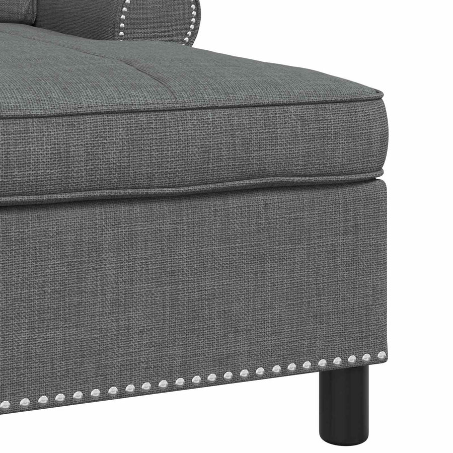 Chaise Lounge met kussen Donkergrijs 91 x 157 x 91 cm Stof