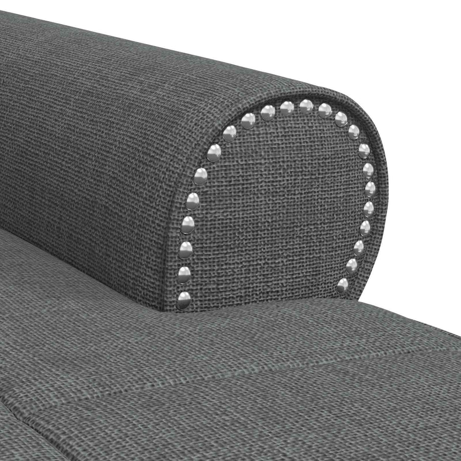 Chaise Lounge met kussen Donkergrijs 91 x 157 x 91 cm Stof