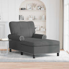 Chaise Lounge with Pillow Dark Grey 91 x 157 x 91 cm Fabric