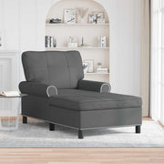 Chaise lounge donkergrijs 91x157x91 cm stof