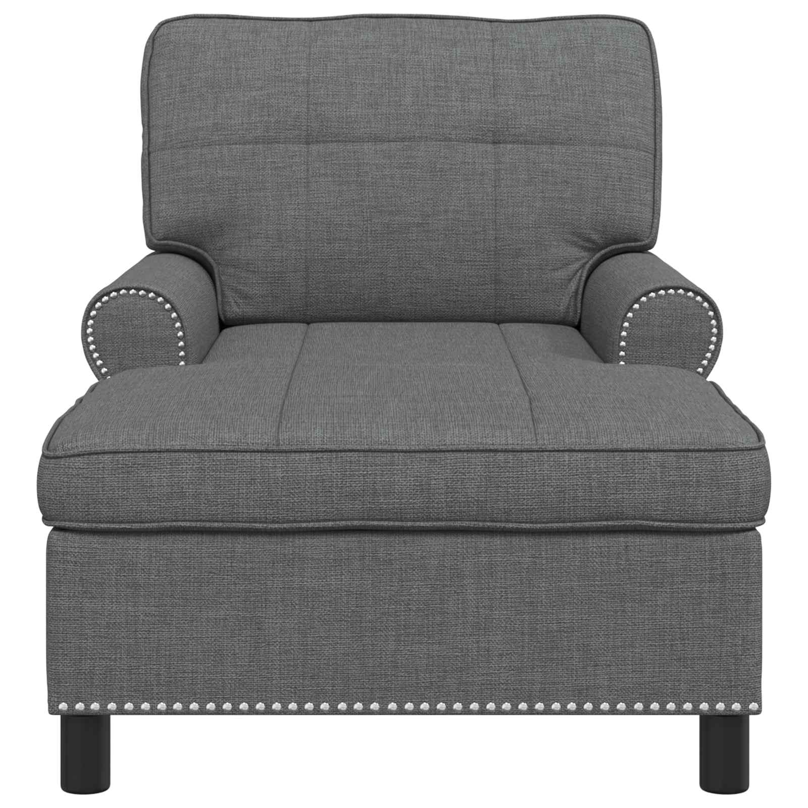 Chaise Lounge met kussen Donkergrijs 91 x 157 x 91 cm Stof