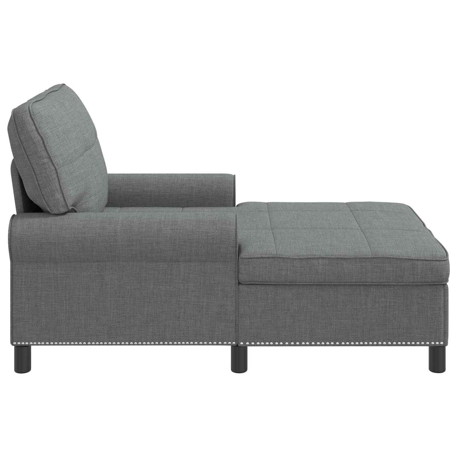 Chaise Lounge met kussen Donkergrijs 91 x 157 x 91 cm Stof