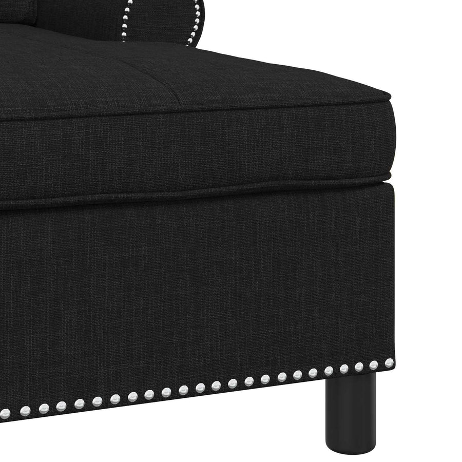 Chaise Lounge met kussen Zwart 91 x 157 x 91 cm Stof
