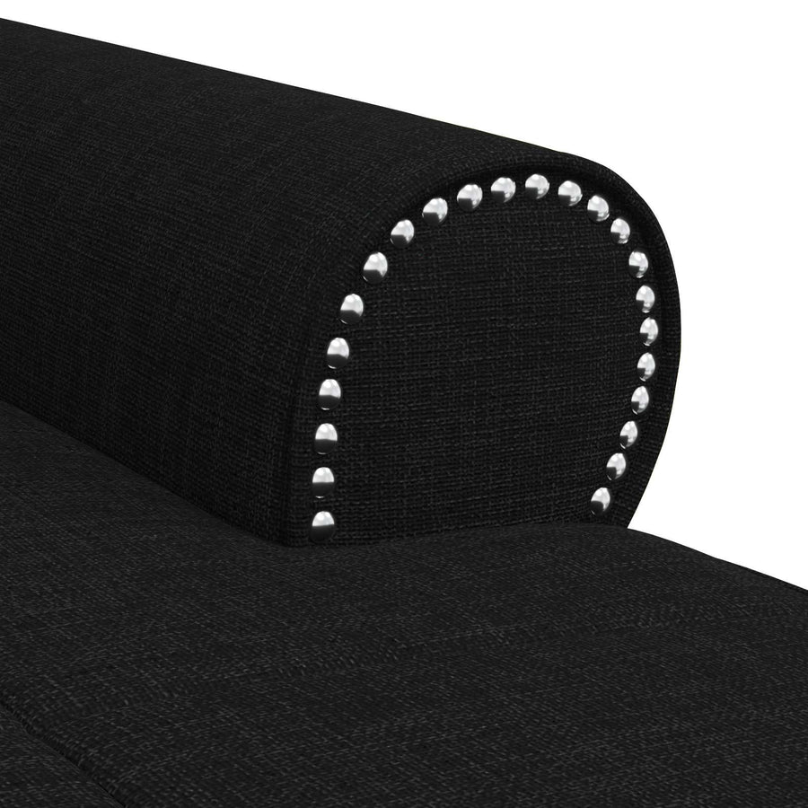 Chaise Lounge met kussen Zwart 91 x 157 x 91 cm Stof