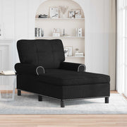 Chaise lounge stof zwart 91x157x91 cm