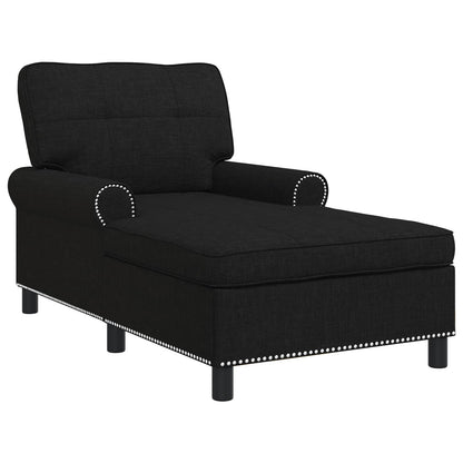 Chaise Lounge met kussen Zwart 91 x 157 x 91 cm Stof