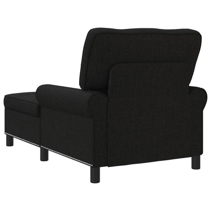 Chaise Lounge met kussen Zwart 91 x 157 x 91 cm Stof