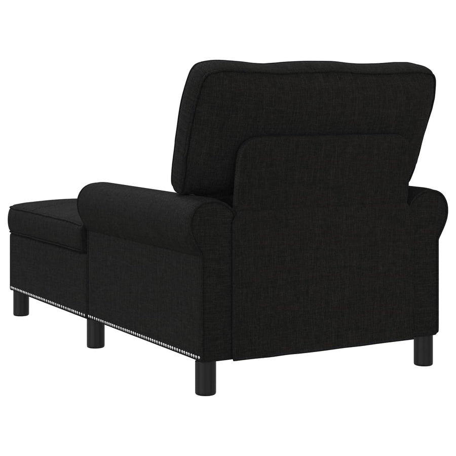 Chaise Lounge met kussen Zwart 91 x 157 x 91 cm Stof