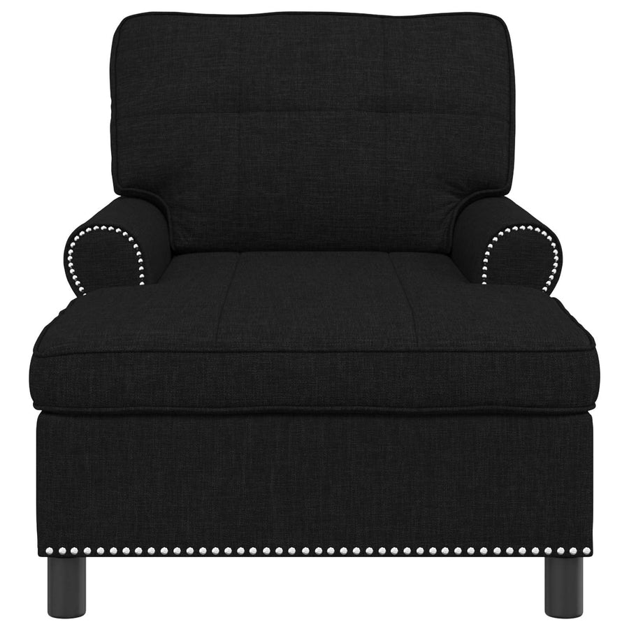 Chaise Lounge met kussen Zwart 91 x 157 x 91 cm Stof