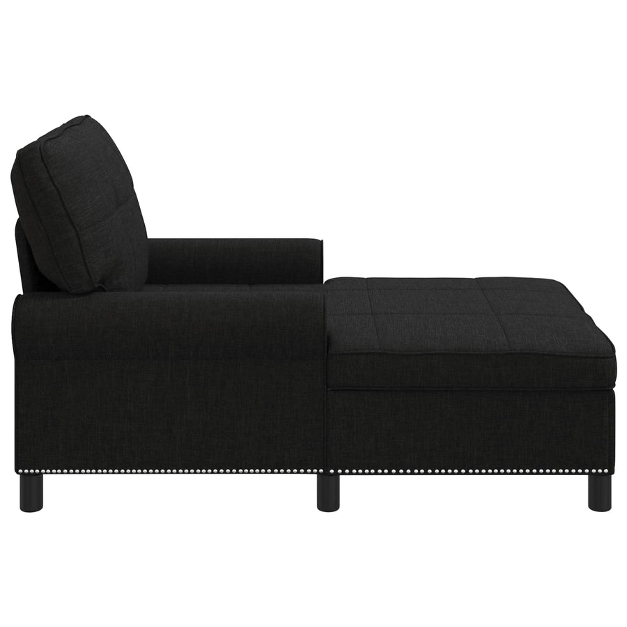 Chaise Lounge met kussen Zwart 91 x 157 x 91 cm Stof
