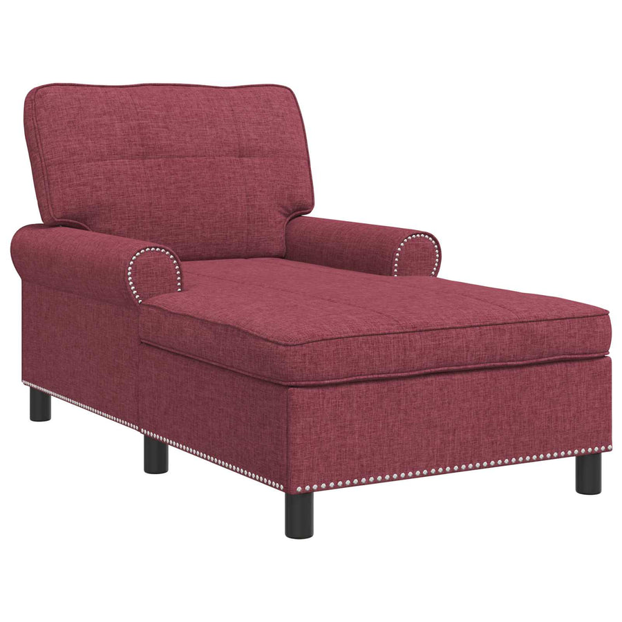 Chaise Lounge met kussen Wijnrood 91 x 157 x 91 cm Stof