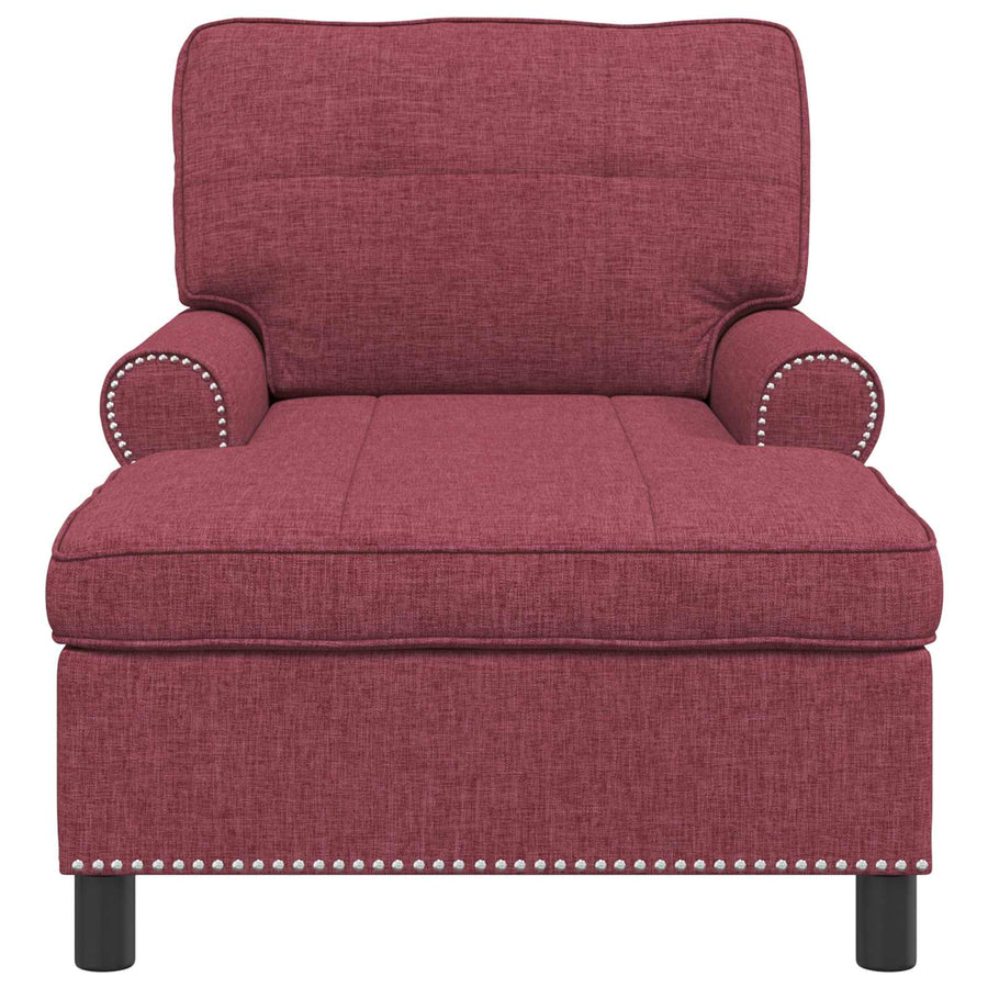 Chaise Lounge met kussen Wijnrood 91 x 157 x 91 cm Stof