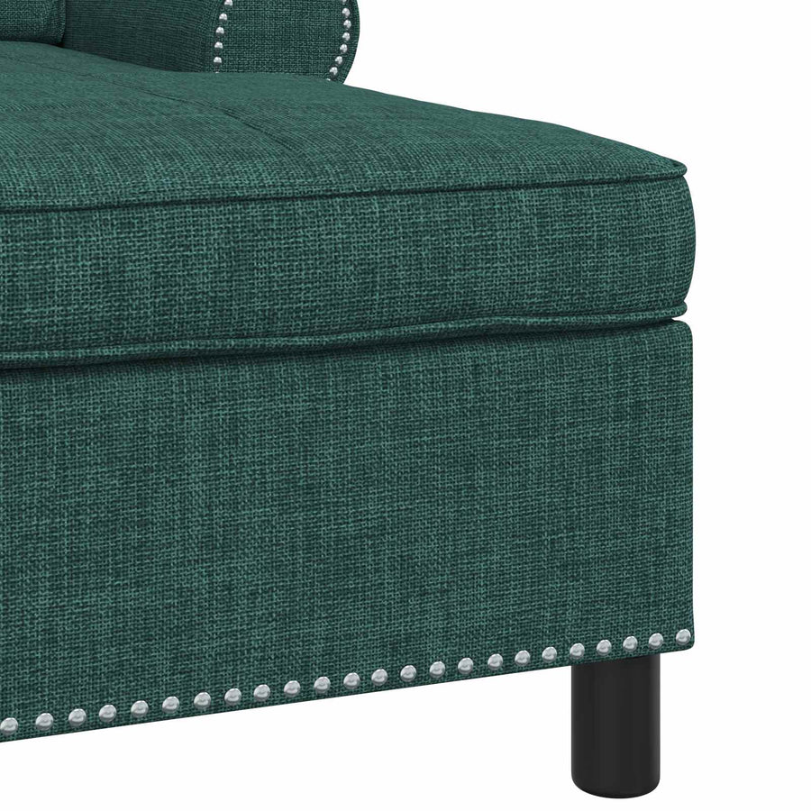 Chaise Lounge met kussen Donkergroen 91 x 157 x 91 cm Stof