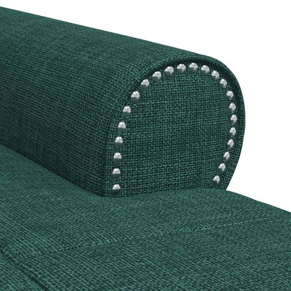 Chaise Lounge met kussen Donkergroen 91 x 157 x 91 cm Stof