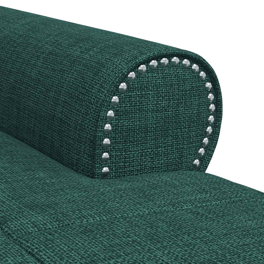 Chaise Lounge met kussen Donkergroen 91 x 157 x 91 cm Stof