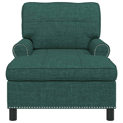 Chaise Lounge met kussen Donkergroen 91 x 157 x 91 cm Stof