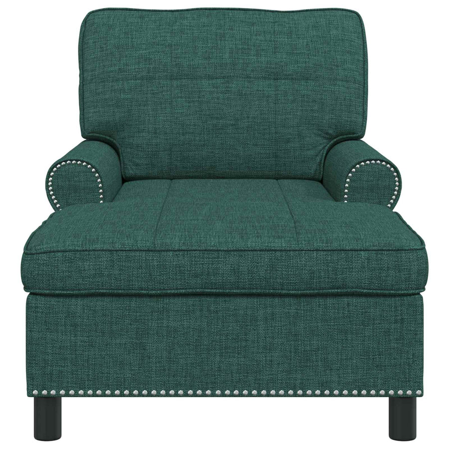 Chaise Lounge met kussen Donkergroen 91 x 157 x 91 cm Stof