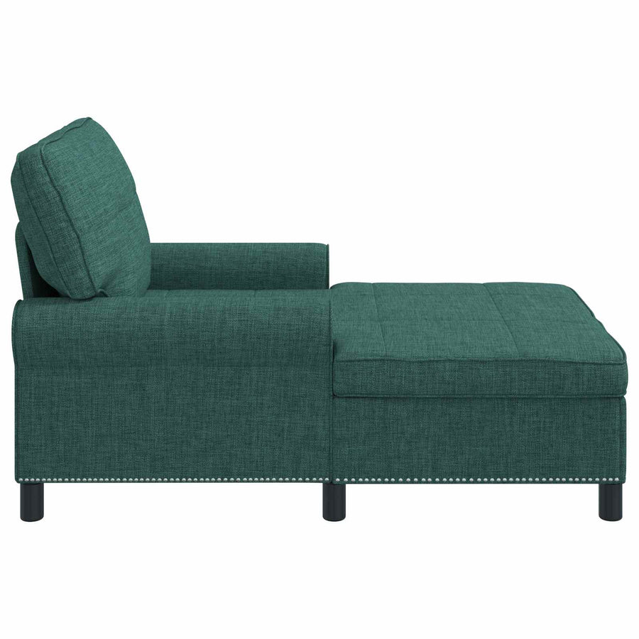 Chaise Lounge met kussen Donkergroen 91 x 157 x 91 cm Stof