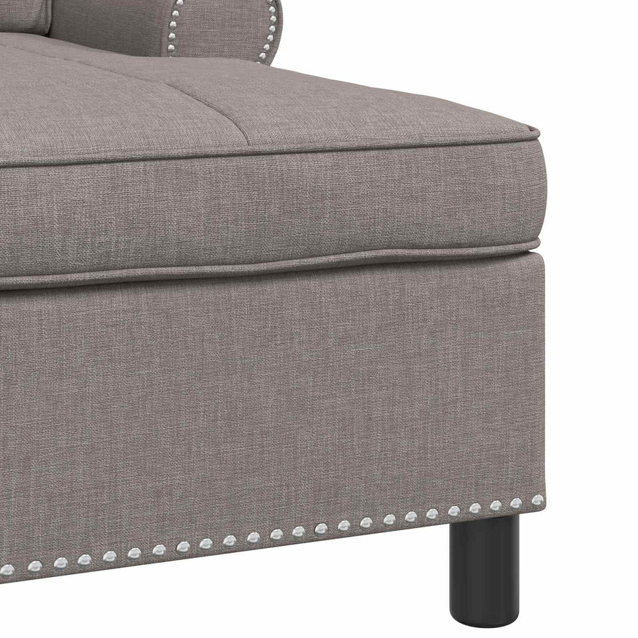 Chaise Lounge met kussen Taupe 91 x 157 x 91 cm Stof