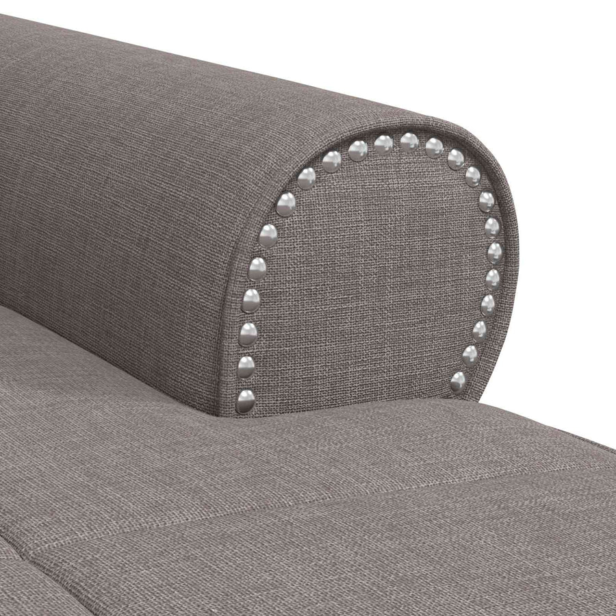 Chaise Lounge met kussen Taupe 91 x 157 x 91 cm Stof