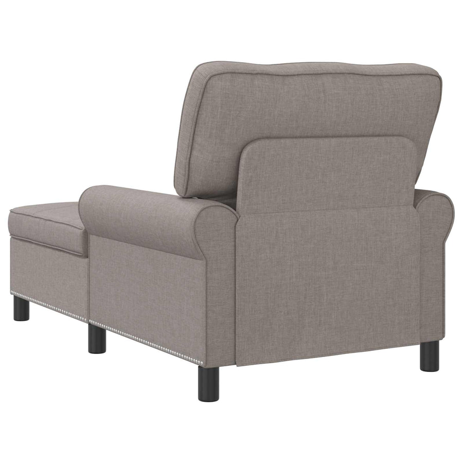Chaise Lounge met kussen Taupe 91 x 157 x 91 cm Stof