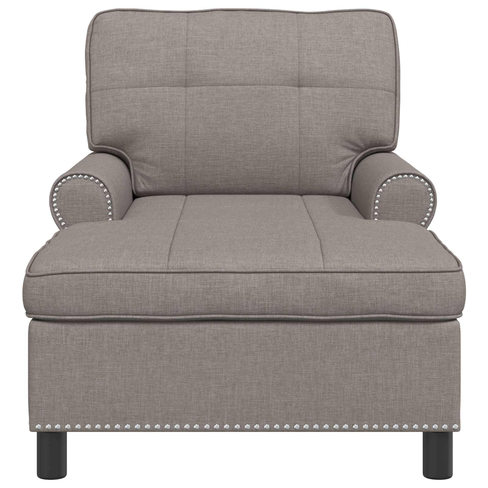 Chaise Lounge met kussen Taupe 91 x 157 x 91 cm Stof