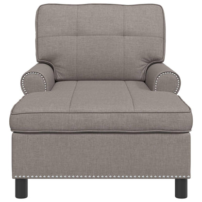 Chaise Lounge met kussen Taupe 91 x 157 x 91 cm Stof