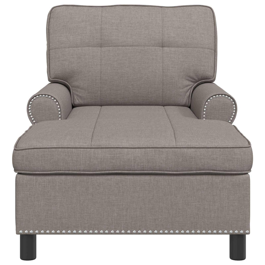 Chaise Lounge met kussen Taupe 91 x 157 x 91 cm Stof