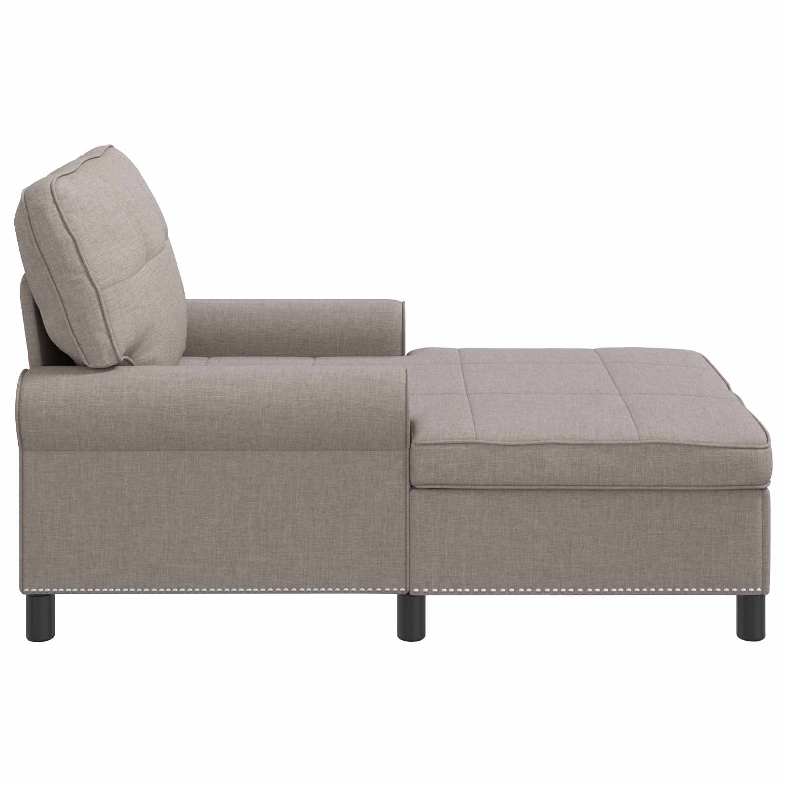 Chaise Lounge met kussen Taupe 91 x 157 x 91 cm Stof