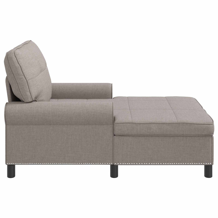 Chaise Lounge met kussen Taupe 91 x 157 x 91 cm Stof