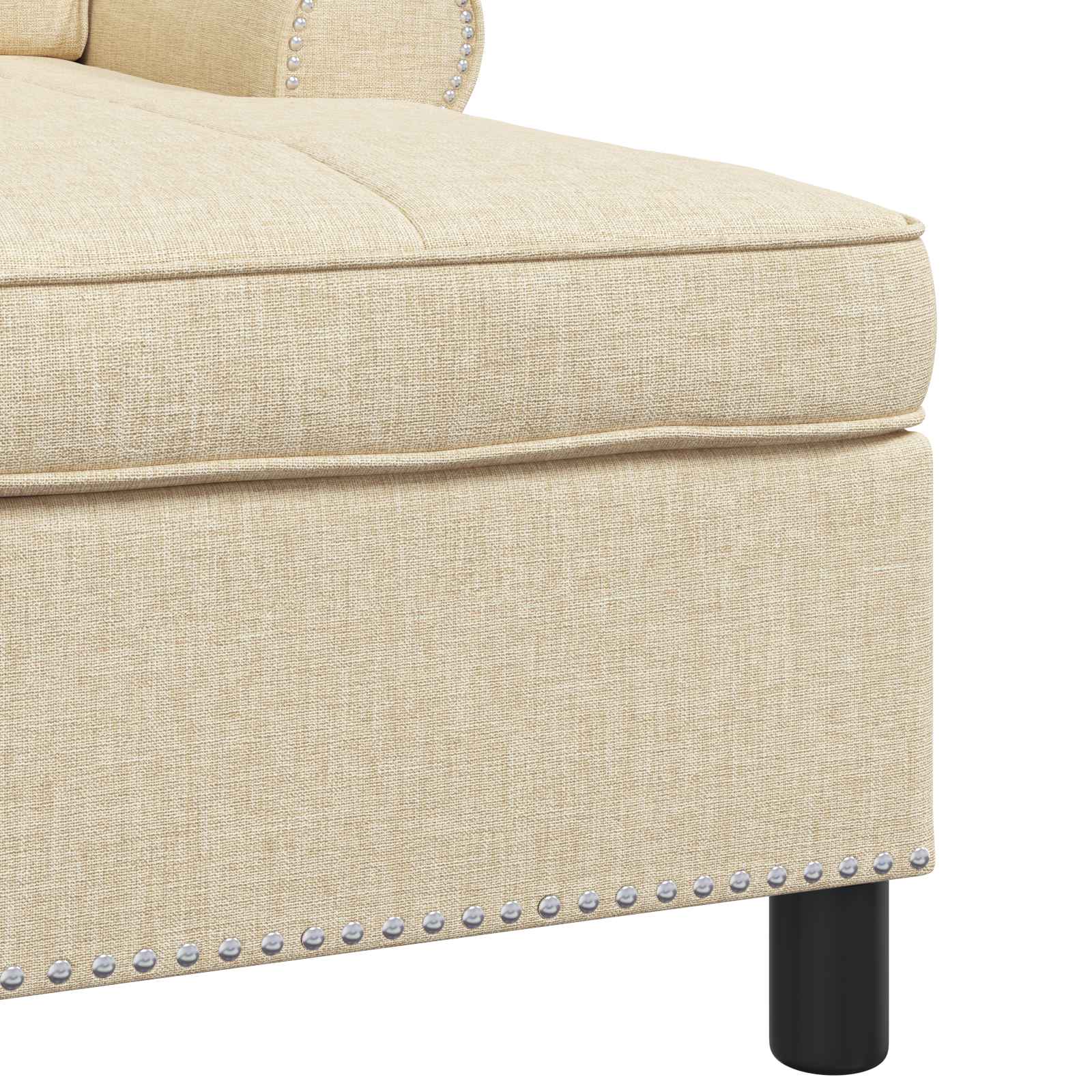 Chaise Lounge met kussen Crème 91 x 157 x 91 cm Stof