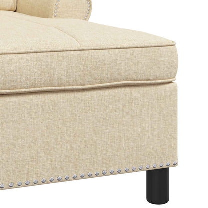 Chaise Lounge met kussen Crème 91 x 157 x 91 cm Stof
