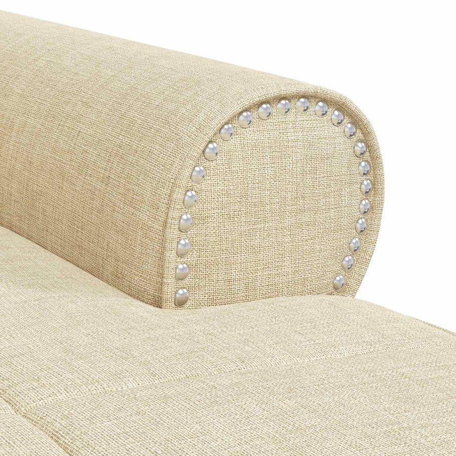 Chaise Lounge met kussen Crème 91 x 157 x 91 cm Stof