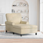 Chaise Lounge with Cushion Cream 91 x 157 x 91 cm Fabric