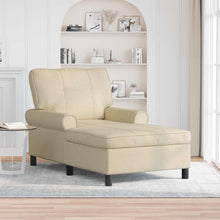 Chaise Lounge met kussen Crème 91 x 157 x 91 cm Stof