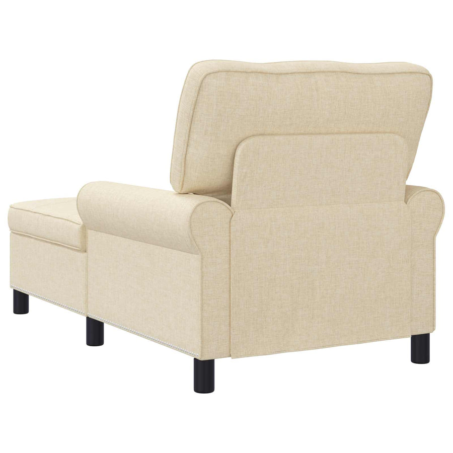 Chaise Lounge met kussen Crème 91 x 157 x 91 cm Stof