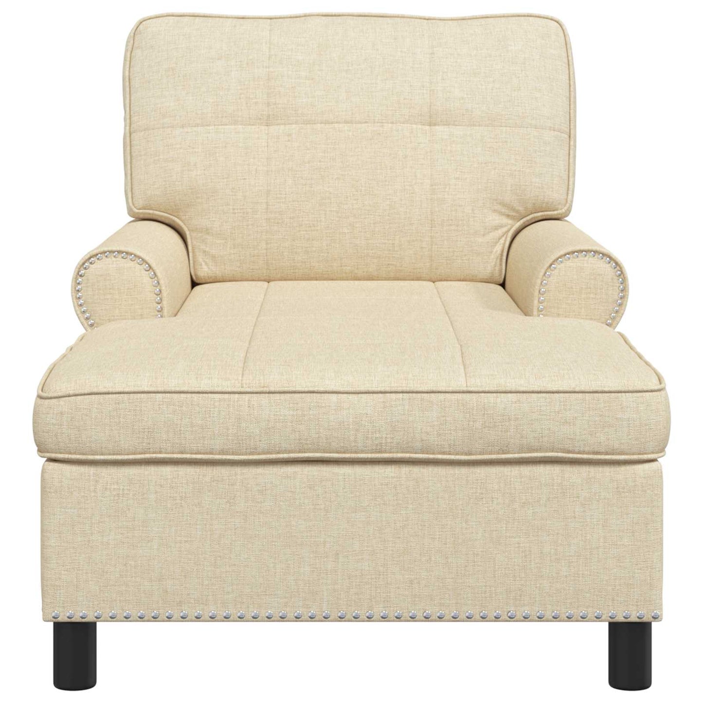 Chaise Lounge met kussen Crème 91 x 157 x 91 cm Stof