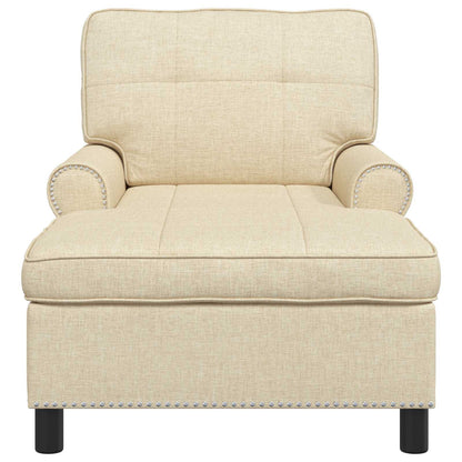 Chaise Lounge met kussen Crème 91 x 157 x 91 cm Stof