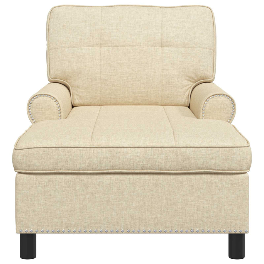 Chaise Lounge met kussen Crème 91 x 157 x 91 cm Stof