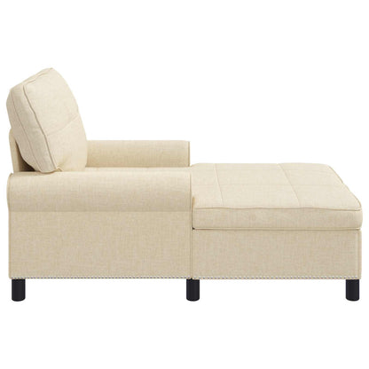Chaise Lounge met kussen Crème 91 x 157 x 91 cm Stof