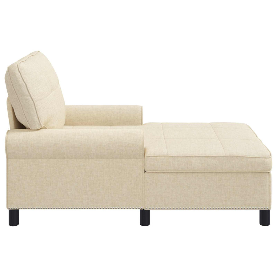 Chaise Lounge met kussen Crème 91 x 157 x 91 cm Stof