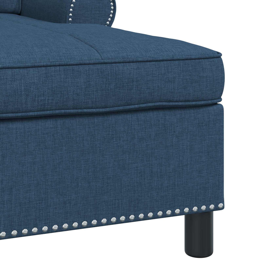 Chaise Lounge met kussen Blauw 91 x 157 x 91 cm Stof